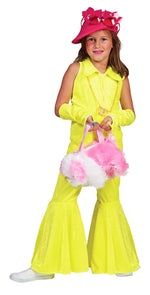 Hippie Girl Disco Anzug für Mädchen - Neon Gelb