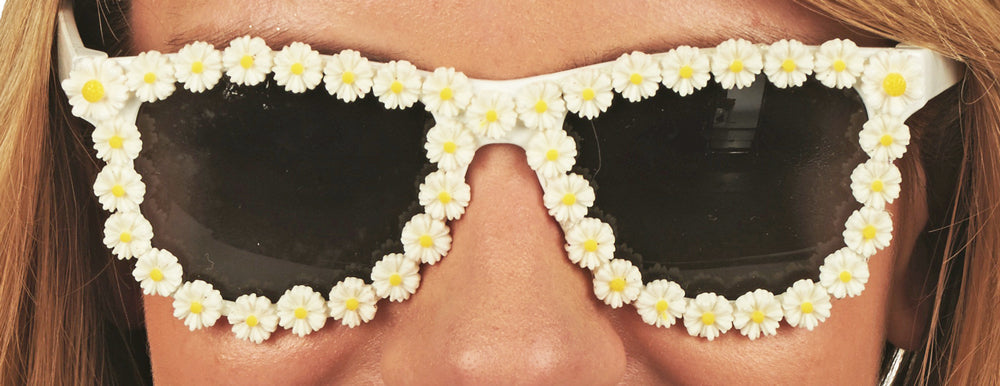 Hippie Brille mit Daisy Blumen