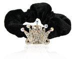 Samt Zopfband mit Strass Krone