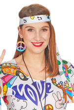 Hippie Flower Power Damen Kostüm "Hope" | Weiß Bunt