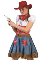 Cowgirl Kostüm "Arizona" für Damen - Blau Rot | Cowboykostüm Kleid