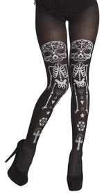 Strumpfhose Damen "Halloween La Calaca" | Schwarz