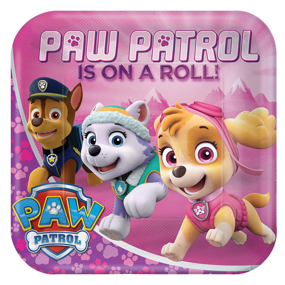 Pappteller "Pink Paw Patrol" | Ø22,8cm/8Stk.