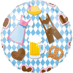 18"/Ø43cm Folienballon "Prost" Bierfest mit Dirndl Lederhose