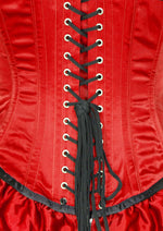 Corsage Mieder mit Schößchen - Rot