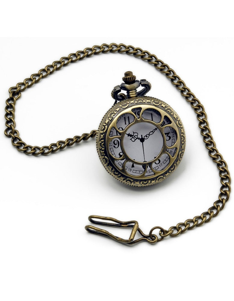 Antike Taschenuhr Altgold zum Steampunk Kostüm