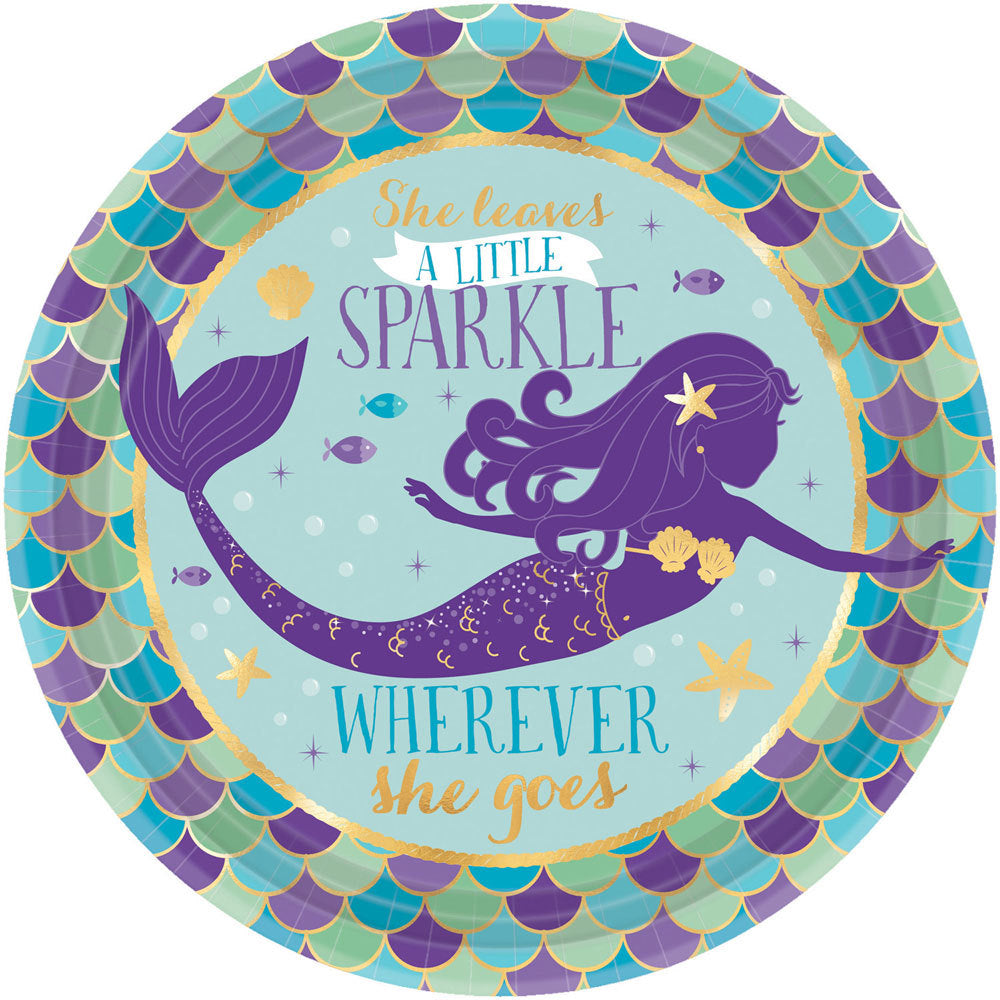 Mermaid Wishes - Pappteller | 8 Stück, Ø 17,7 cm