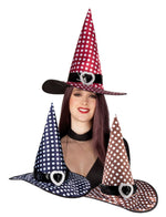 Hexenhut "Speckles" mit Herzschnalle und Punkten | Rot