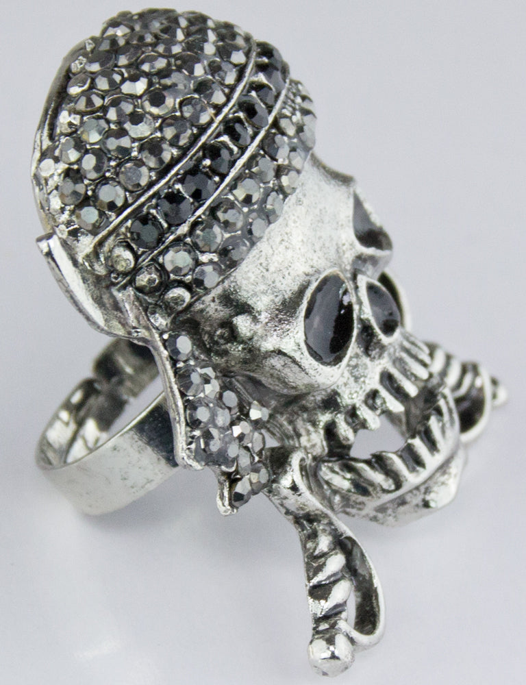 Piraten Totenkopf Skull Ring - Silber