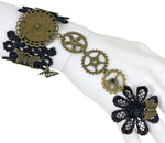 Steampunk Manolette Spitzen Armband - Schwarz Gold