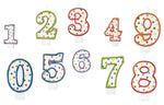 Geburtstagskerze Polka Dots - Bunt | Zahl 9