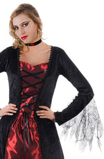 Halloween Damen Kostüm "Vampir Selina" | Kleid Schwarz Rot