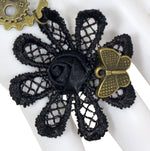 Steampunk Manolette Spitzen Armband - Schwarz Gold
