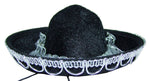 Mini Sombrero zum Mexikanerin Kostüm | Schwarz Silber