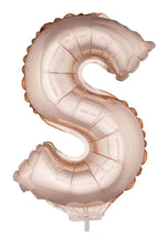 Buchstaben Folienballon mit Stab 41 cm - Roségold Buchstabe S