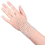Ein Netz Handschuh Sparkle Weiß