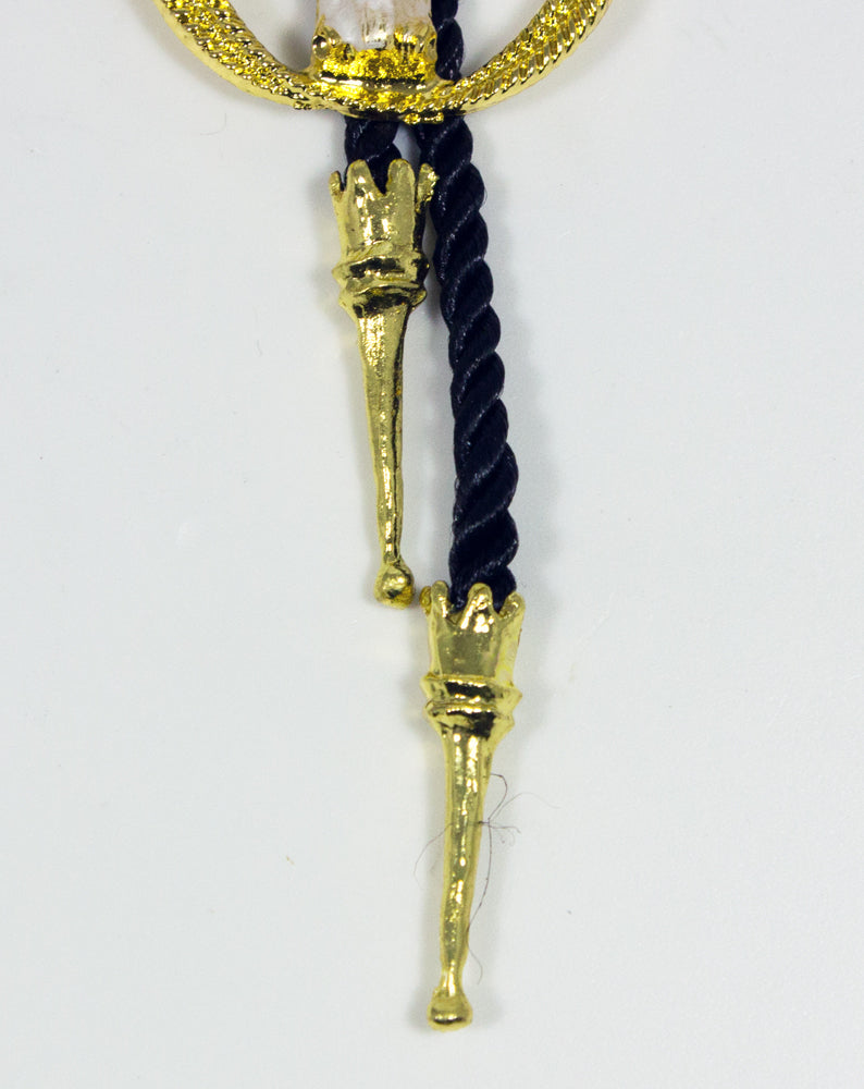 Cowboy Krawatte mit Anhänger - Stierkopf Gold