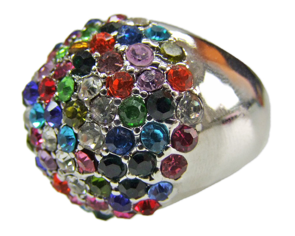 Ring Colorful mit Strasssteinen - Funky