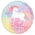 ABC18 Folienballon "Enchanted Unicorn" | Ø 43 cm