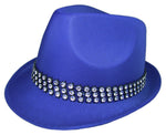 Disco Party Hut Trilby Kristall Blau