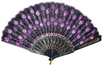 Barock Fächer mit Glitzer Pailletten | Schwarz Rosa