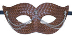 Augenmaske mit Flechtmuster in Kunstlederoptik - Braun