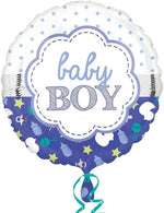 18"/Ø43cm Folienballon "Baby Boy" | Blau
