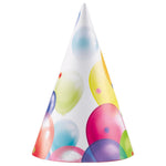 Partyhüte Ballon Motiv - 8 Stück Bunt
