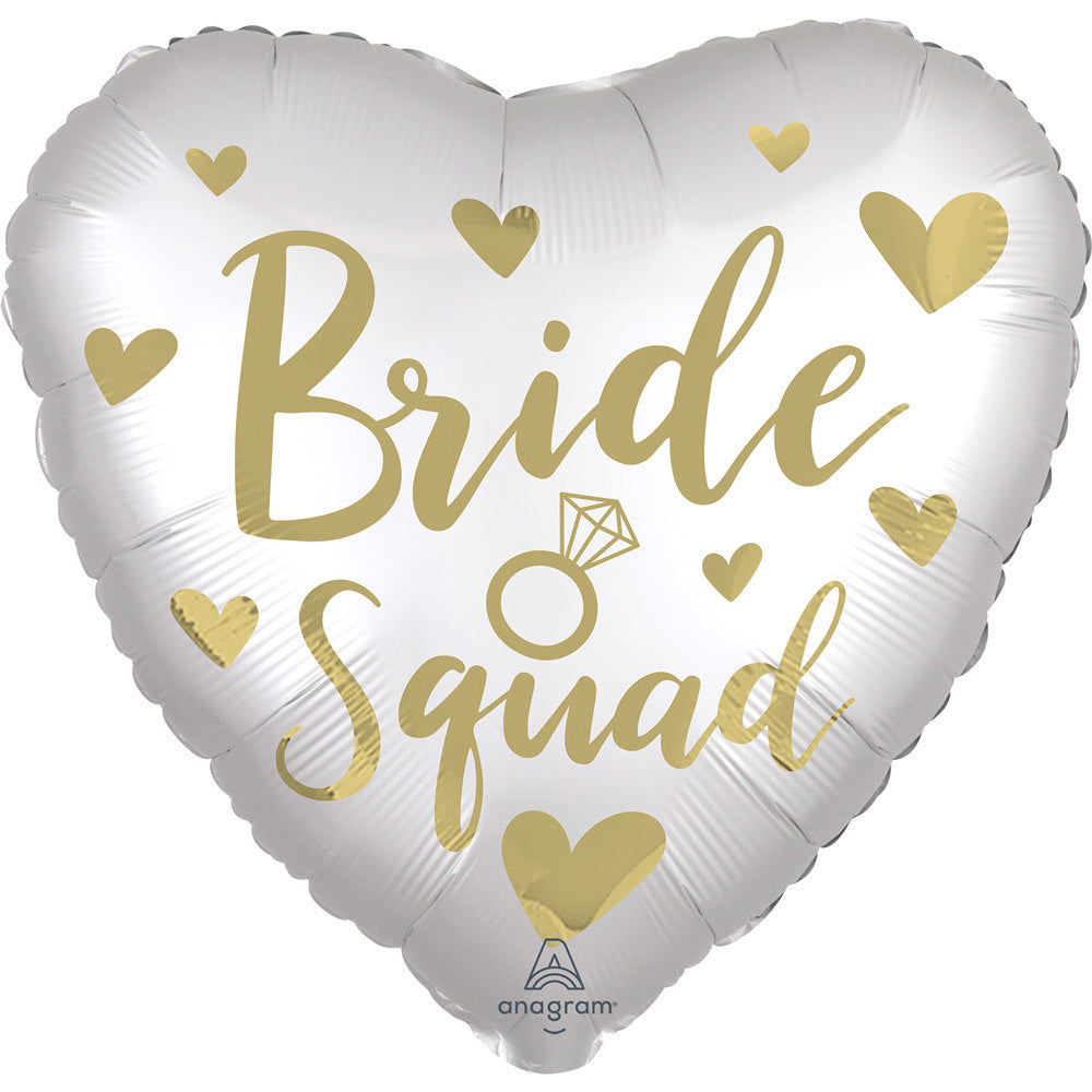 18"/Ø43cm Herz Folienballon "Bride Squad"