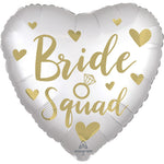 18"/Ø43cm Herz Folienballon "Bride Squad"