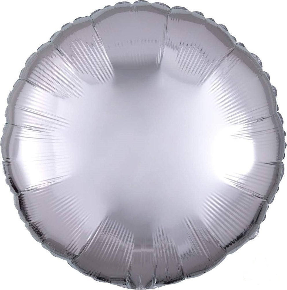 Folienballon Standard rund | Ø 43 cm, Silber, Metallic