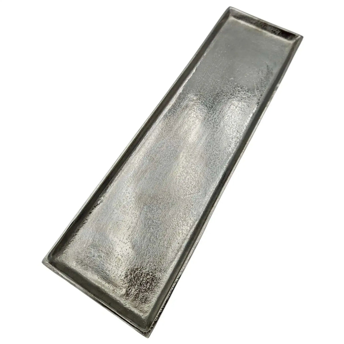 Tablett Deko Metall 44x13 cm silber Kerzentablett Dekotablett Dekoschale rechteckig Namma Markt