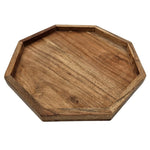 Tablett Dekotablett Achteckig Akazie 25 cm Holztablett Modern Kerzentablett