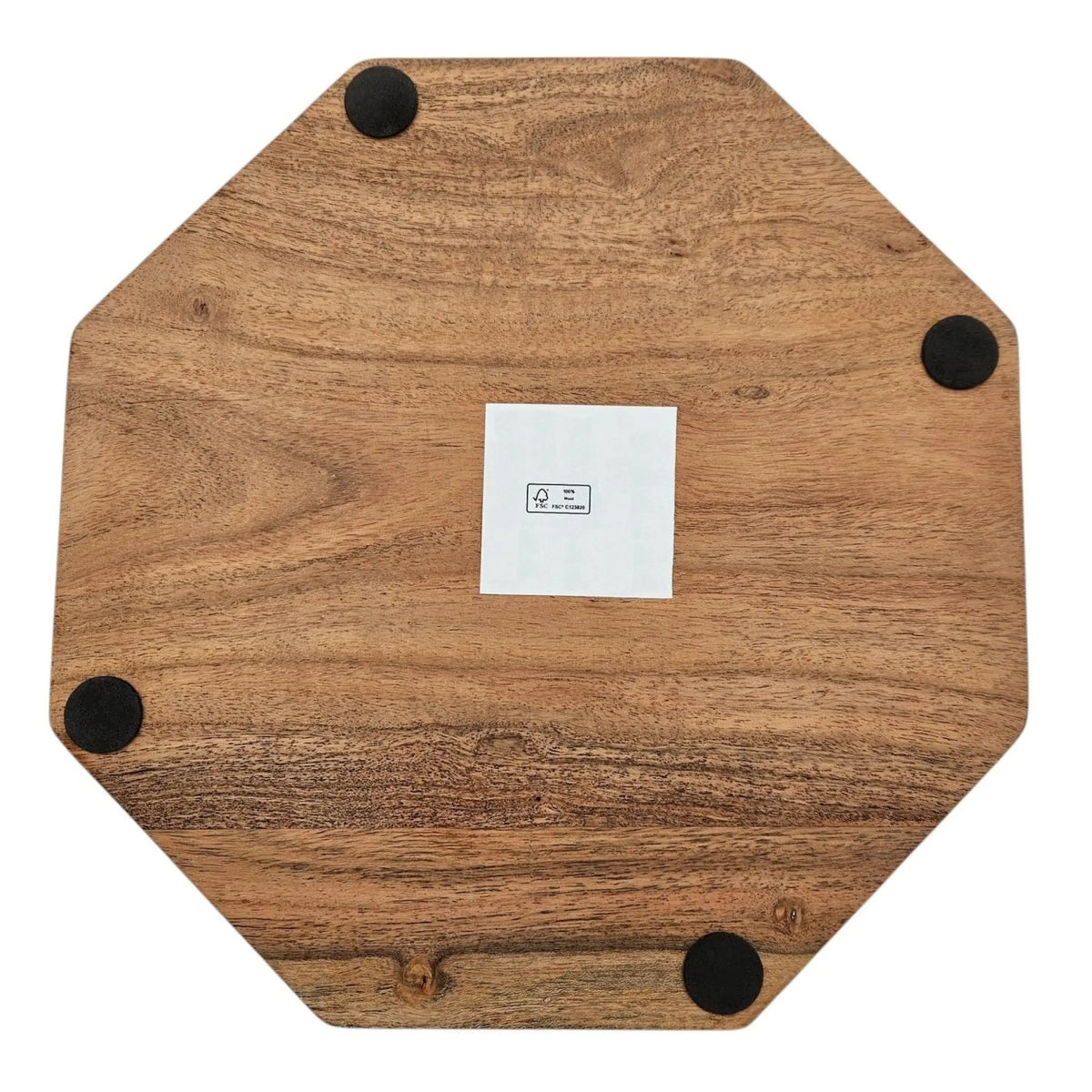 Tablett Dekotablett Achteckig Akazie 25 cm Holztablett Modern Kerzentablett