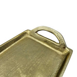 Tablett Gold XXL Dekotablett 60 cm Griffen Kerzentablett Serviertablett langes Tablett Metall