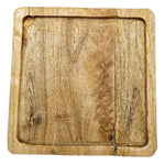 Tablett Mangoholz Holztablett Mango Holz Teller Deko braun hellbraun 24x24 cm