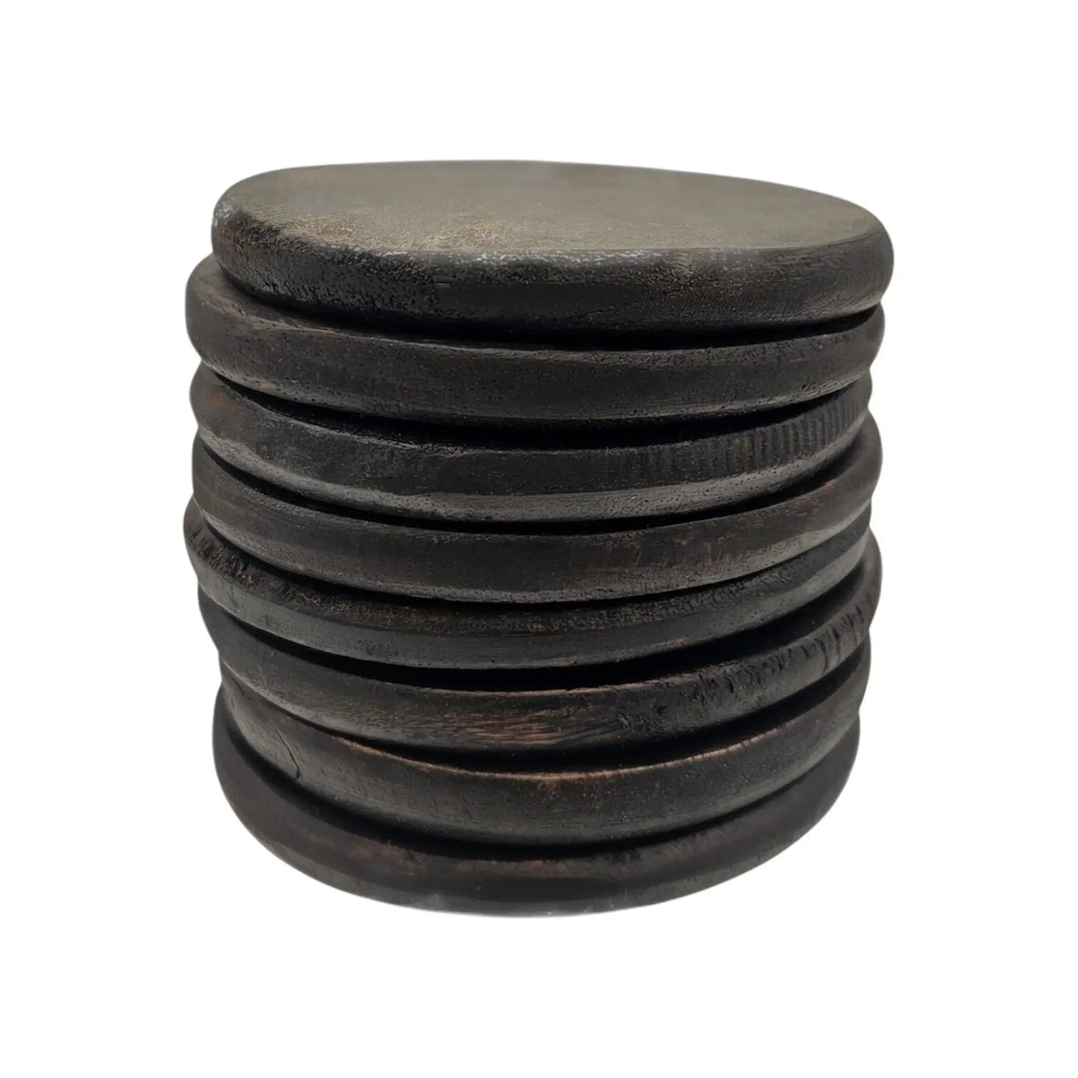 Teakholz Untersetzer rund 10 cm 8er Set – für Getränke & Raclette Rustikale Tischdeko