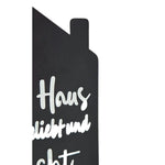 Teelichthalter Haus schwarz 2er Set Kerzenhalter Metall Zuhause Sprüche