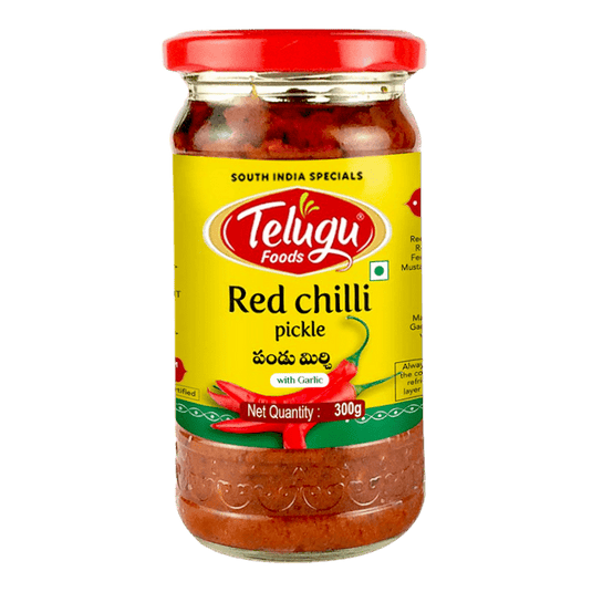 Telugu Foods green Chilli Pickle (with garlic) 300g - Namma Markt