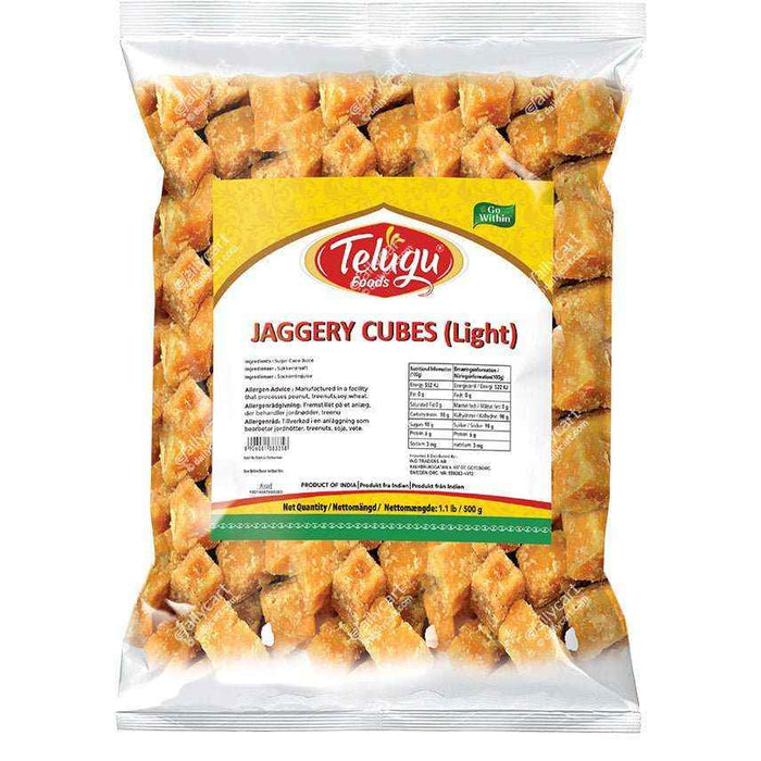 Telugu Foods Jaggery Cubes (light) 500g