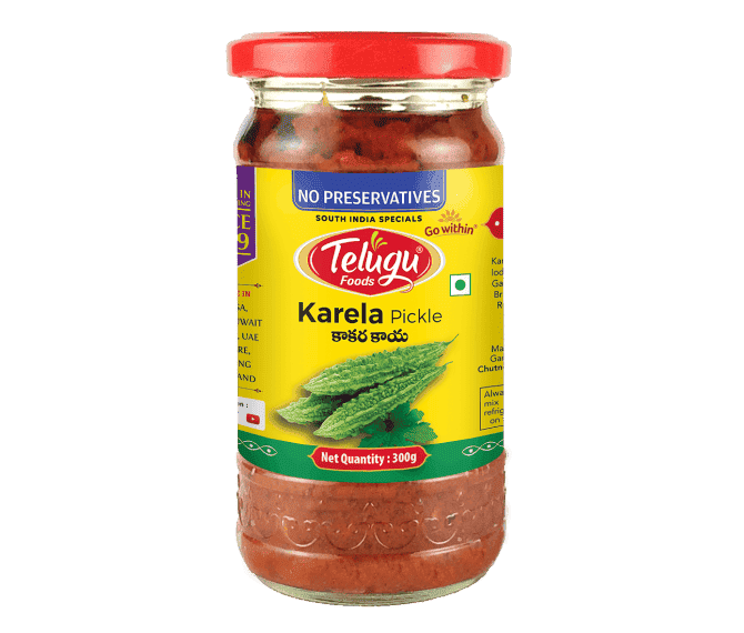Telugu Foods Karela Pickle (with garlic) 300g - Namma Markt