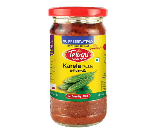 Telugu Foods Karela Pickle (with garlic) 300g - Namma Markt