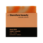 Seife block 004 | bei trockener Haut | ideal bei starken Curls + Afro | mit Kurkuma + Kakao