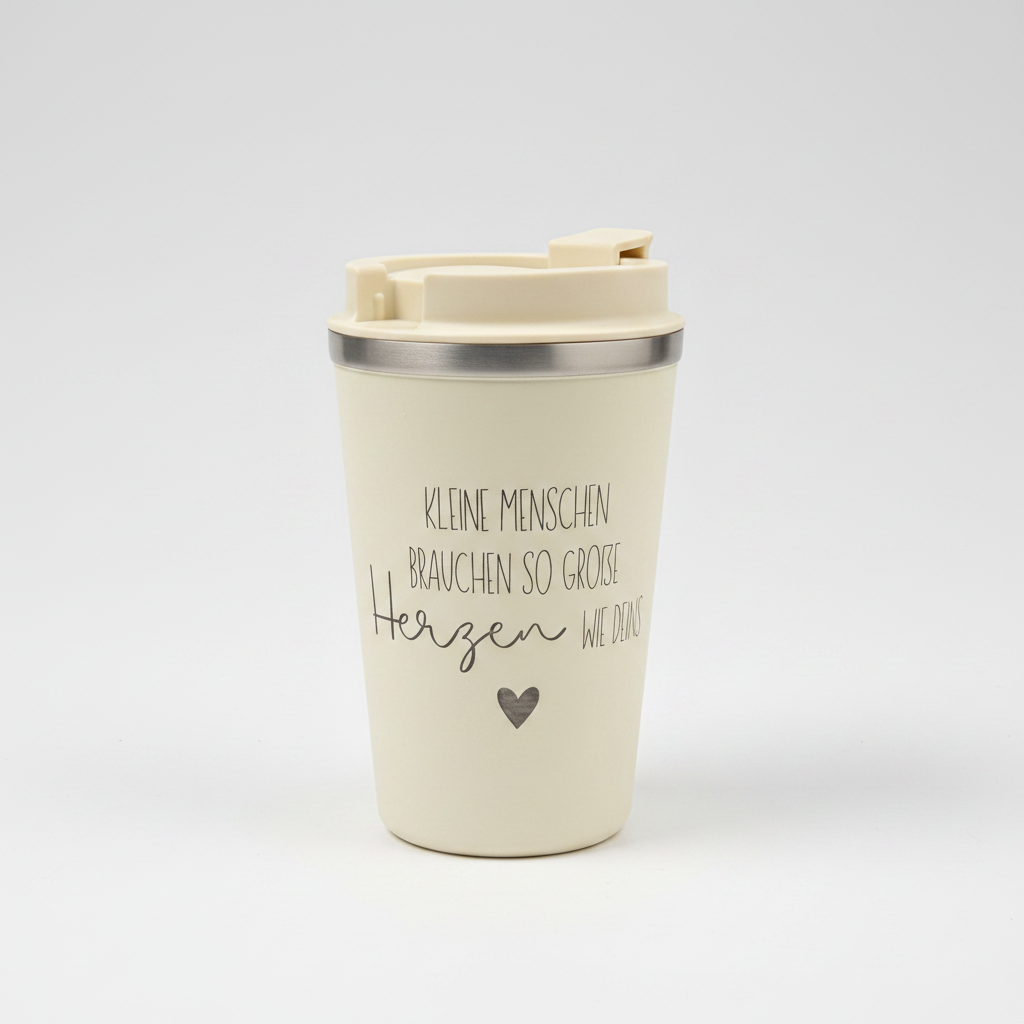 Thermobecher "Kleine Menschen, große Herzen" | Geschenk für Erzieher & Lehrer