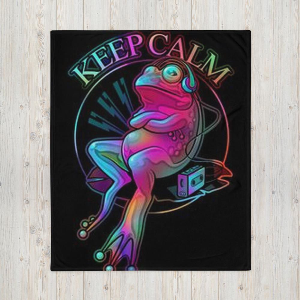 Keep Calm Frog Kuscheldecke
