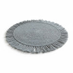 Tischset Makramee Platzset Tischdeko Untersetzer rund boho Deko grau 38 cm