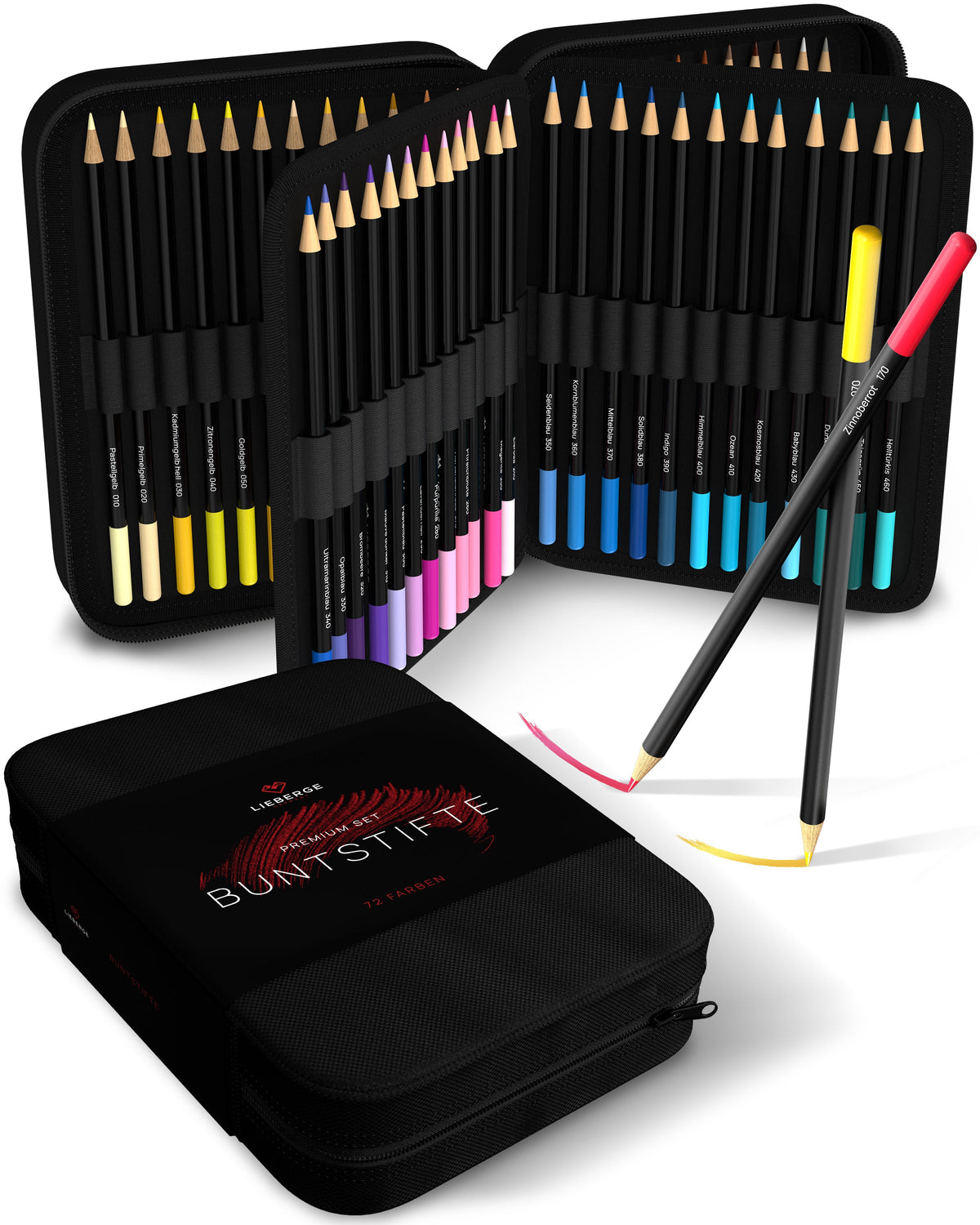 LIEBERGE Farbstifte in Profi-Nylon-Etui (72 Farben)