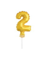 Tortendeko Ballonzahl, ca.13cm #2 Gold