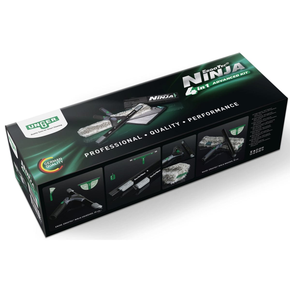 UNGER 4in1 NinJa Fensterreinigungsset für Profis