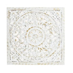 Wandbild Holzbild Ornament weiß gold 40x40 cm Landhaus Mandala shabby